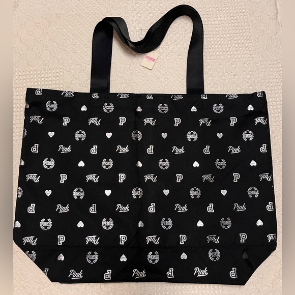 PINK Victoria's Secret Handbags - PINK Victoria's Secret Black and White Tote Bag NWT